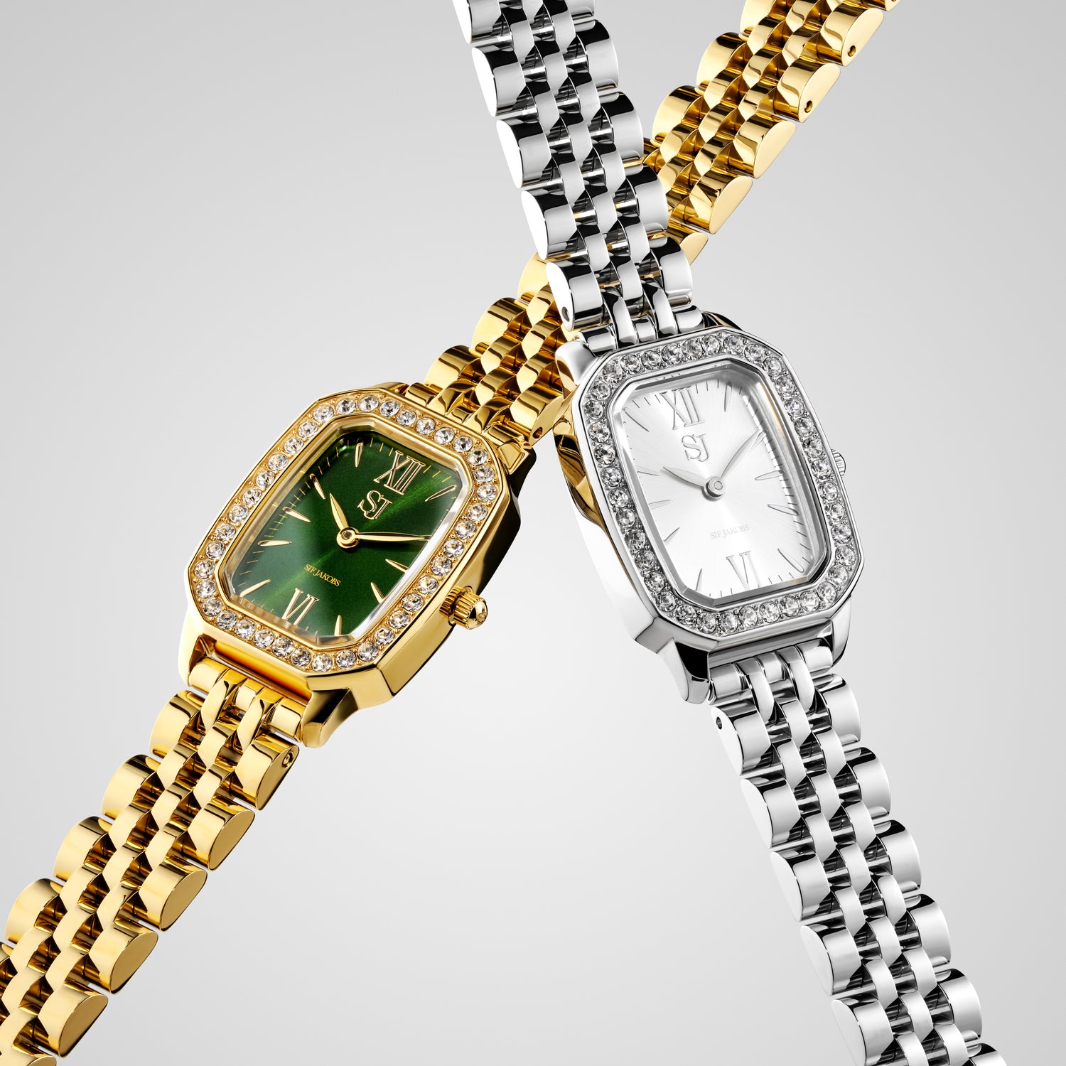 Stainless steel Silver | Silbernes Zifferblatt und weißen Zirkone