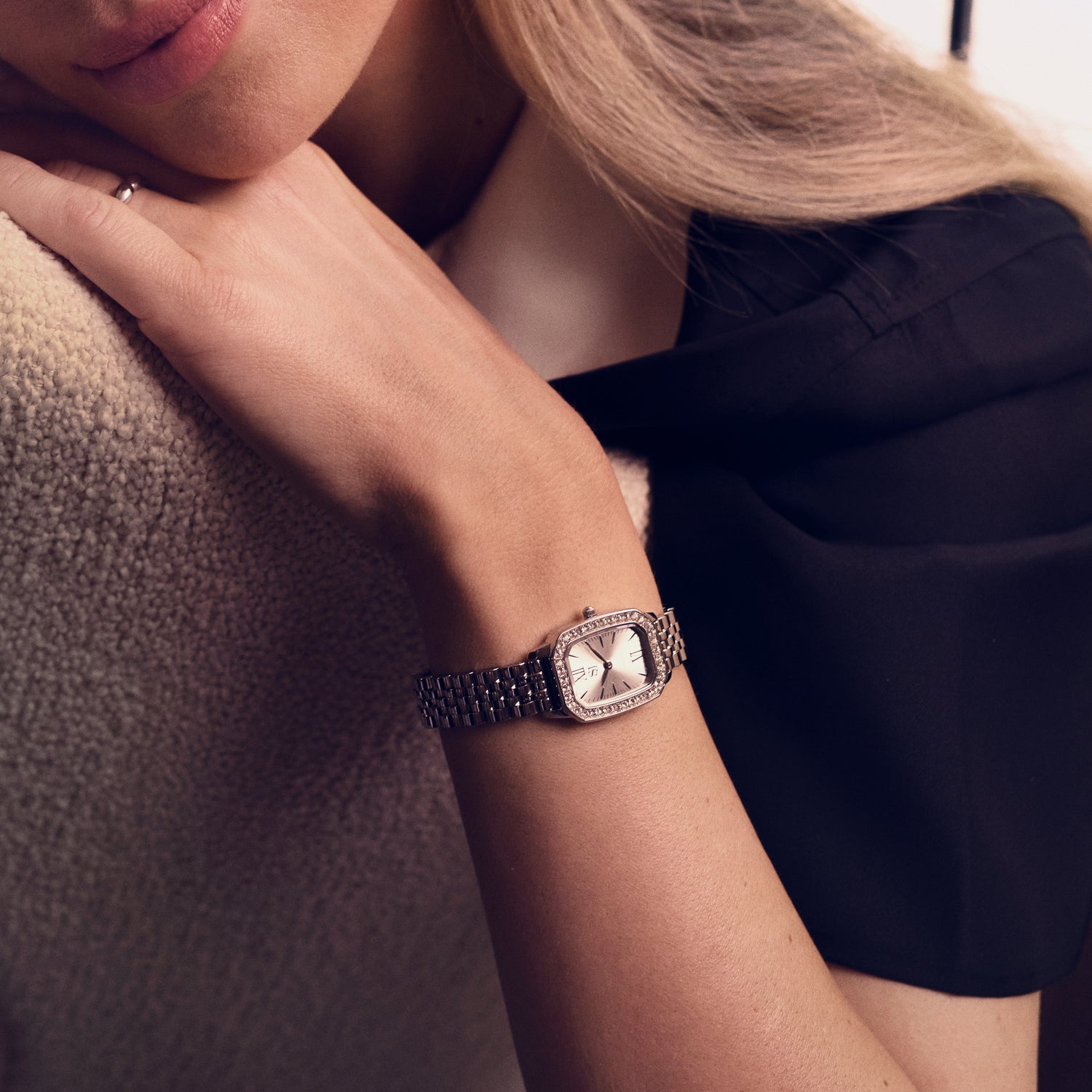 Stainless steel Silver | Silbernes Zifferblatt und weißen Zirkone