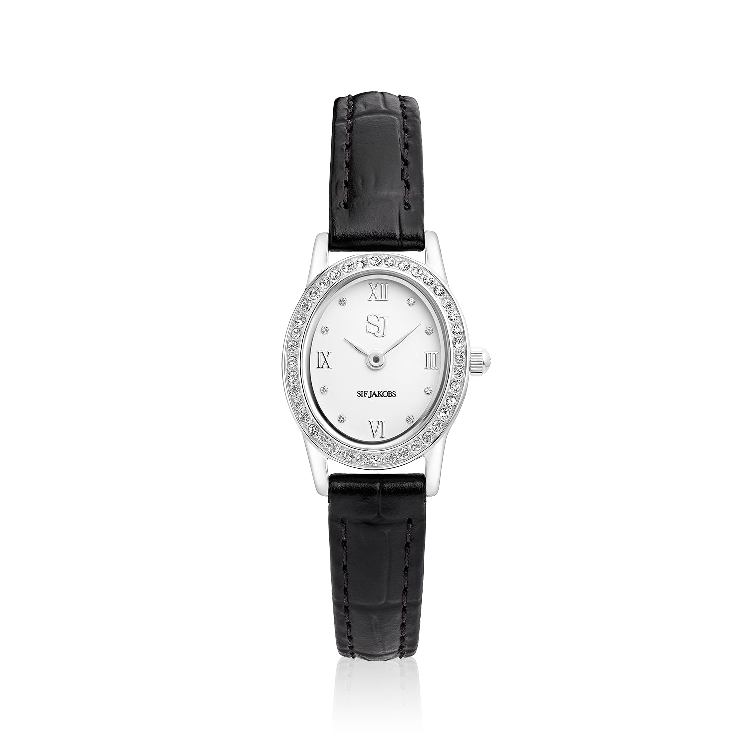 Stainless steel Silver | Schwarzes Lederarmband