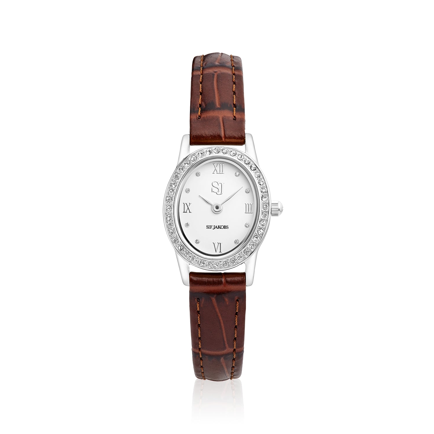 Stainless steel Silver | Braunes Lederarmband