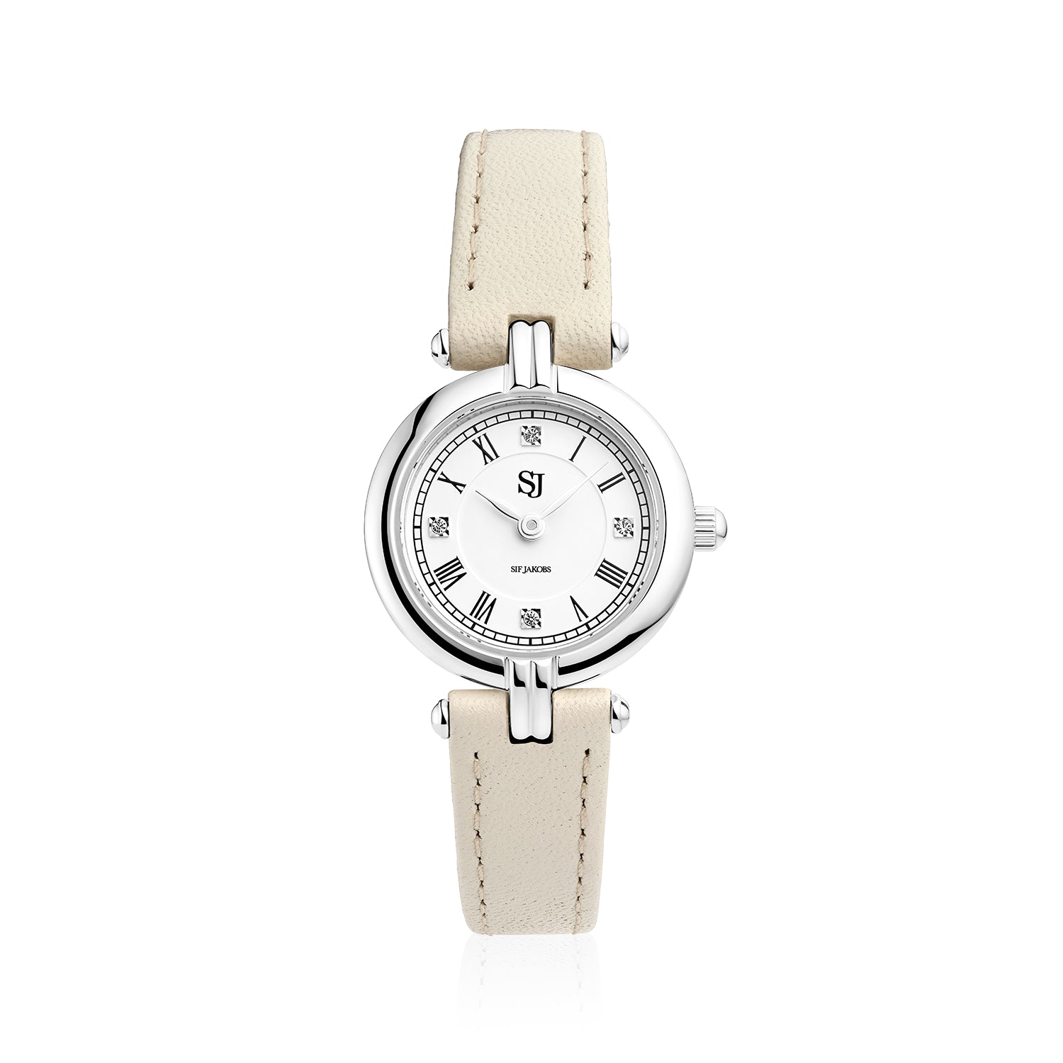 Stainless steel Silver | Beiges Lederarmband