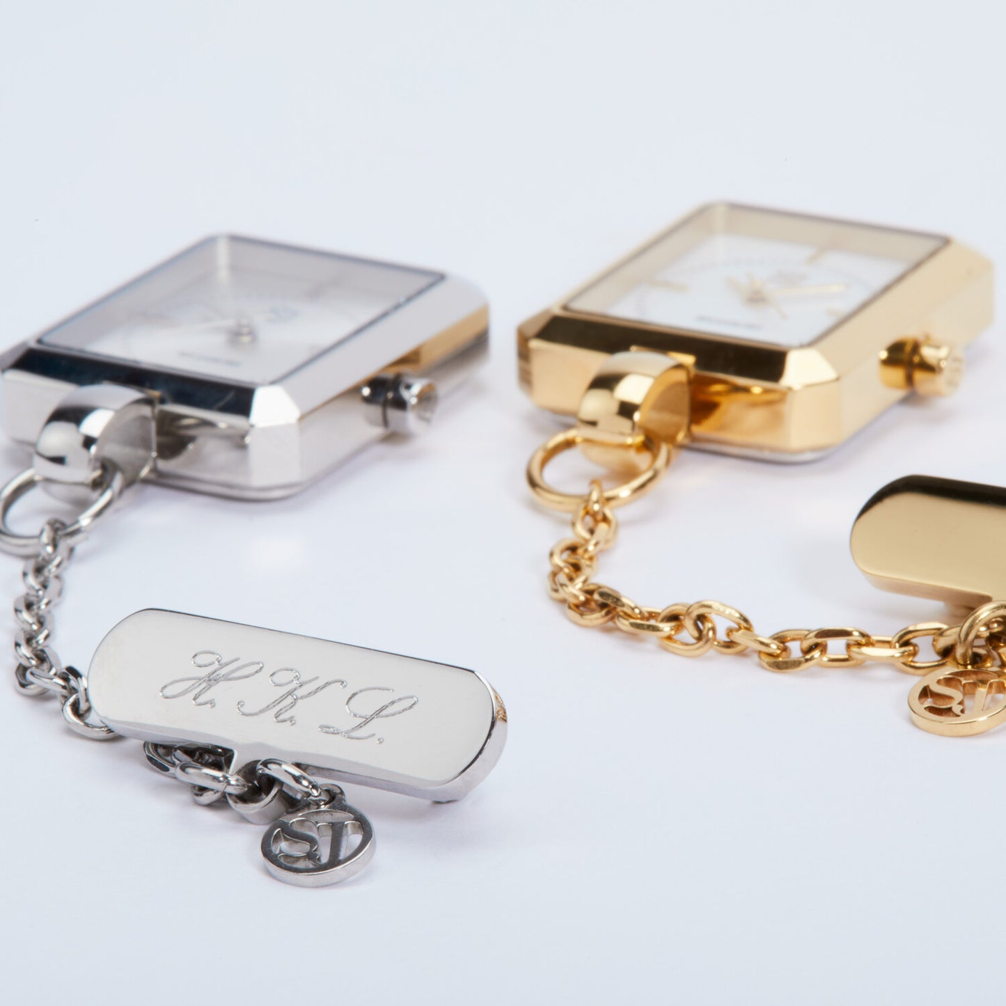 Stainless steel gold | Weißes Perlmutt-Zifferblatt